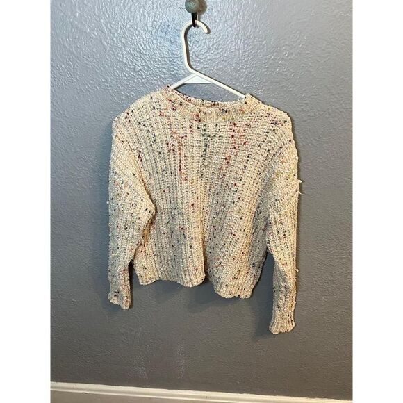 Bershka Sweaters - Womens Cream color with various colors‎ sweater size extra small cropped